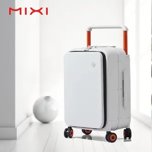 Mixi Designer Aluminium-Kartuschen Trolley zum Mitnehmen auf Reisen Rollräder Kabinenetui Koffer intelligentes Gepäckset