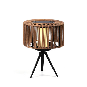 Lampu rotan luar ruangan, lampu liontin Modern lanskap tenun teras dek pencahayaan tenaga surya LED halaman belakang taman teras - Product Image 1