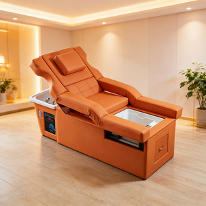 Lit de massage thaïlandais multifonctionnel électrique pour salon, avec bac en céramique et repose-pieds - Product Image 2