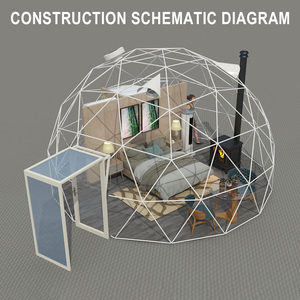 Carpa Iglú Premium para Glamping, Estructura de Acero Resistente a la Intemperie para Todas las Estaciones, Refugio Tipo Domo para Sitios de <span class=keywords><strong>Turismo</strong></span> Ecológico, Certificación CE - Product Image 2
