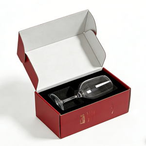 Caja de Regalo Personalizada de Alta Gama para Copas de <span class=keywords><strong>Vino</strong></span> Tinto con Grabado, Inserto de Espuma de Papel Corrugado Ecológico, Impresión de Logotipo, Entrega en 7 Días - Product Image 3