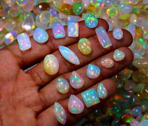 High Quality Ethiopian White <b>Opal</b> Cabochon Bulk Lot Natural Welo <b>Opal</b> for Jewelry Making Heat Treated - Product Image 3