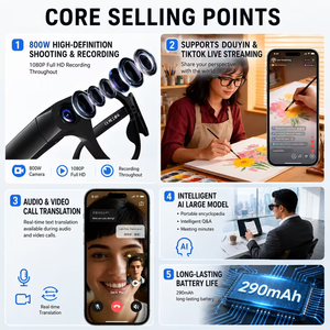 2026 AI Smart <b>Glasses</b> <b>Camera</b> 8MP HD Video Recording Audio Real-Time Translation IPX-6 Waterproof 6-7 Hours Use Time <b>Glasses</b> - Product Image 4