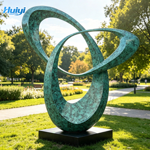 Escultura Moderna Abstracta <span class=keywords><strong>de</strong></span> Acero Inoxidable Pintada a Medida, Instalación <span class=keywords><strong>de</strong></span> Arte Metálico Contemporáneo para Plaza - Product Image 2