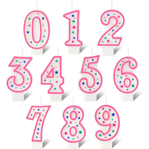 Venta al por mayor nuevo quilate doble cara Rosa Sweety <span class=keywords><strong>Feliz</strong></span> <span class=keywords><strong>cumpleaños</strong></span> número individual velas digitales para festivo - Product Image 1