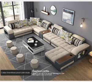 La nouvelle annonce ensemble moderne conceptions et prix réception sexe meubles de salon velours bleu canapé en bois sectionnels
