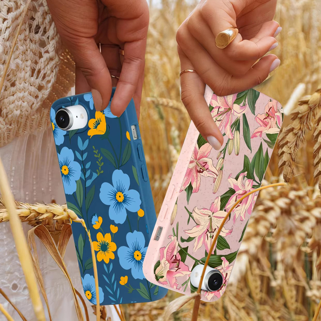 High Quality Degradable Wheat Straw TPU Phone Case for iPhone 13 14 15 16 17 Air Pro Max Plus Eco-Friendly Custom Mobile Covers
