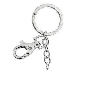 Portachiavi in metallo ANELLO 33mm con Moschettone 4 + 2 MAGLIE resistente ed elegante - Product Image 1