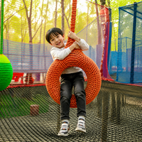 Balancelle en filet tissée à la main Ropecube, en forme de pneu, gonflable en plastique, pour entraînement sensoriel, utilisation intérieure/extérieure, pour parcs de trampolines, écoles et aires de jeux