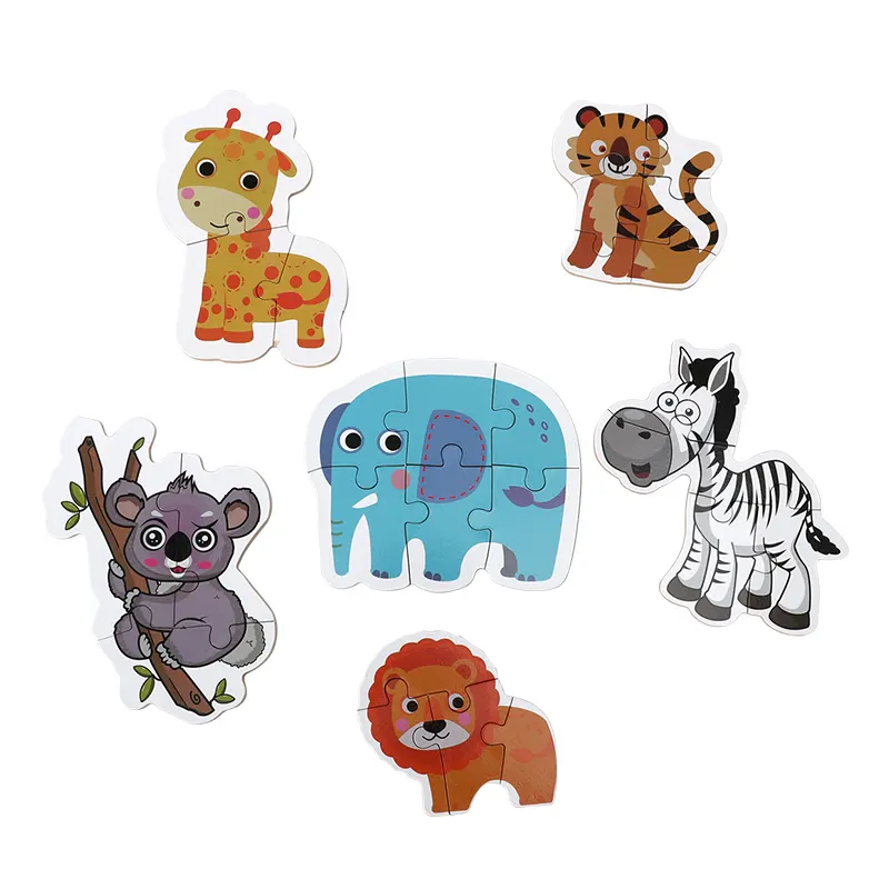 Wooden Animals Jigsaw Puzzles Wood Pattern Blocks Car Jigsaw Puzzle Wooden Puzzles for Toddlers Sorting and Stacking Games