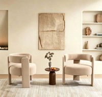 Fauteuil d'appoint moderne en stock aux États-Unis, fauteuil simple de designer à accoudoirs incurvés, fauteuil de salon en velours pour chambre à coucher