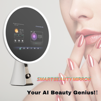 VERCON AI Smart Beauty Magic Mirror Salon Iluminación LED Pantalla táctil ajustable Bluetooth Prueba virtual Corte de pelo
