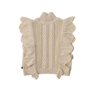 <span class=keywords><strong>Gilet</strong></span>/vêtement d'extérieur pour filles BENE, style britannique, tricoté en dentelle de coton, col haut, couleur unie, fleurs, mignon, automne/hiver - Product Image 6