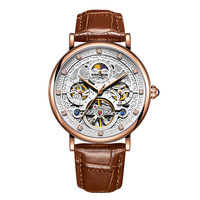Nouvelle montre mécanique squelette de luxe pour homme, élégante, phase de lune, de haute qualité, lumineuse, étanche, automatique
