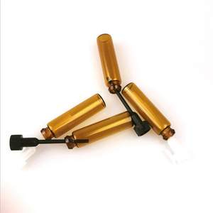 Piccole fiale di campione di profumo di vetro ambrato da 1ml forma di cilindro facile estremità aperta per diffusore Frost applicazione di superficie di stampaggio a caldo - Product Image 3