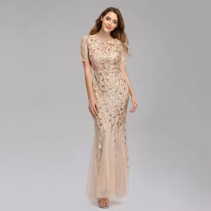 All'ingrosso personalizzato Maxi modelli eleganti abito di lusso Designer Sexy a coda di pesce lungo sera abiti da ballo da donna - Product Image 6