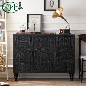American Country Style Solid Wood Carved <b>Sideboard</b> A3035 Handmade Multifunctional <b>Storage</b> Entryway Cabinet - Product Image 2