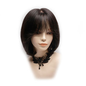 Perruque en cheveux humains respirante de 8 pouces, boucles en C, à clipser, légère, noir naturel, brun, bonnet confortable, usage quotidien - Product Image 5