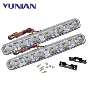 2 adet araba oto gündüz çalışan işık günışığı araba Styling lamba DRL 6 LED 12V su geçirmez ışıklar sis lambası 6000K araba-styling ampul