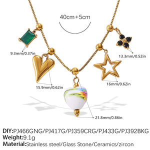 度假可爱甜美圣诞树魅力不锈钢镀金吊坠时尚饰品项链女批发 - Product Image 3