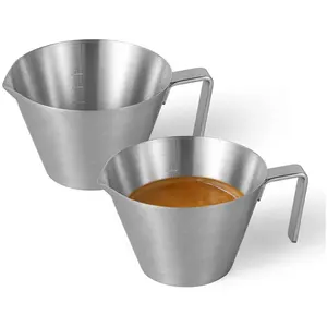 एस्प्रेसो शॉट कप संभाल के साथ 2oz एस्प्रेसो मापने कप स्टेनलेस स्टील डालने का कार्य कप बरिस्ता कॉफी एस्प्रेसो सामान के लिए