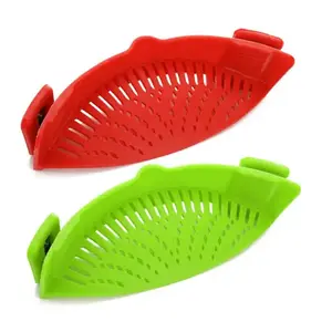 2023 Foldable Silicone Colander Fruit Vegetable Washing Strainer With Handle Strainer Collapsible Drainer Kitchen Accessories