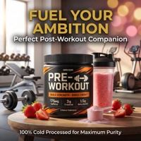 Nutrition sportive pour adultes, poudre de protéines énergétiques pré-entraînement, extrait de plantes, créatine monohydrate, sans sucre, sans caféine, 20-29 g
