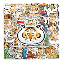 50 buah pabrik penjualan langsung stiker kartun binatang harimau lucu merekat sendiri Label Logo tahan air stiker Sustom PVC