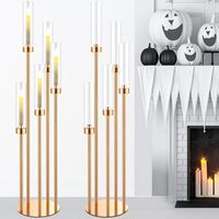 5 têtes bougeoirs en métal bricolage Table de mariage pièce maîtresse route plomb fête décor chandelier candélabre pilier support