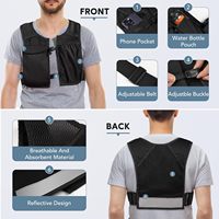 Gilet d'hydratation respirant et imperméable avec pochette pour téléphone et poche pour gourde souple de 500 ml pour la course à pied et le cross-country