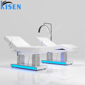 Mobilier de salon Kisen Salon de beauté médical moderne or blanc 3 4 moteur <span class=keywords><strong>massage</strong></span> électrique lit de spa prix du lit pour les cils du visage - Product Image 1