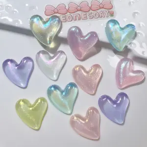 Collectie Mooie Kristallen Briljante Kleur Strik Liefde Hart Ster Hars Handwerk Voor Diy Accessoires