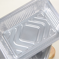 Barquette rectangulaire jetable en aluminium inoxydable épais, résistante au four, pour grillades et cuisson, conteneur de stockage alimentaire