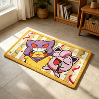 Tapis de zone doux et moderne en peluche à poils coupés, de haute qualité, au design anime tendance, tapis Pokémon personnalisé tufté à la main pour la décoration intérieure