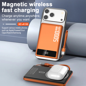 Casun 3-EN-1 Ultra Fin 5000mAh Affichage Numérique Câble de Charge Magnétique Batterie Externe Sans Fil - Product Image 6