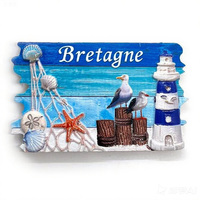 Aimant de réfrigérateur souvenir personnalisé en résine de la côte méditerranéenne, Marseille, Cannes, Toulon, France