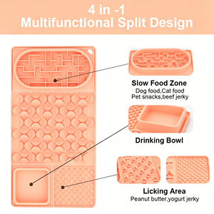 Gamelle anti-glouton personnalisée pour grand chien, tapis de léchage et de renifle en silicone avec ventouses, distributeur interactif de nourriture pour ralentir la consommation - Product Image 4