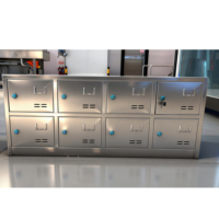 Armoire à chaussures hygiénique en acier inoxydable avec trous d'aération, verrouillable, pour usine laitière