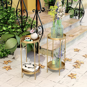 Étagère <span class=keywords><strong>pour</strong></span> plusieurs plantes 2 niveaux affichage plante Table jardin cadeaux <span class=keywords><strong>pour</strong></span> salon or métal Pots <span class=keywords><strong>de</strong></span> fleurs support <span class=keywords><strong>de</strong></span> plante - Product Image 5
