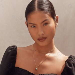 Gemnel <span class=keywords><strong>bijoux</strong></span> de mode 925 argent sterling or grand <span class=keywords><strong>luna</strong></span> labradorite pendentif collier - Product Image 4