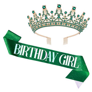<strong>Birthday</strong> Tiara <strong>and</strong> <strong>Crown</strong> for Women <strong>Birthday</strong> <strong>Sash</strong> for Girls <strong>Birthday</strong> Decorations Set Rhinestone Headband Crystal Hair Accessories - Product Image 5