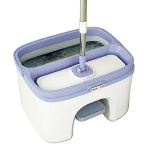Wet and dry rotating 360 mop spin and mop bucket and wringer with pedal for clean floor