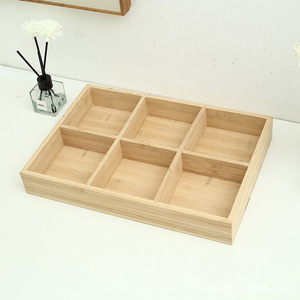 Caja de almacenamiento de bambú con nueve compartimentos, rectangular de 4.5 pulgadas, hecha a mano, para frutas secas, dulces, uso doméstico - Product Image 3