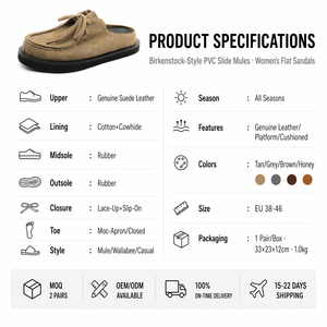 Mocassini da <span class=keywords><strong>Uomo</strong></span> OEM Personalizzati in Vera Pelle, Senza Tallone, con Punta Moc, Suola Spessa in Gomma, Traspiranti, Casual, per Esterni - Fonleader - Product Image 2