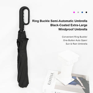 Parapluie de fête pliable double, compact, portable, étanche, avec poignée à boucle annulaire en plastique, design personnalisé, ouverture automatique - Product Image 1