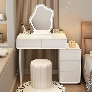 <span class=keywords><strong>Mini</strong></span> armoire de rangement style crème avec plaque de roche intégrée Coiffeuse Nouvelle chambre à coucher moderne et minimaliste - Product Image 1