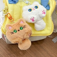 Nouveaux porte-clés en peluche mignons de chat à longue queue de dessin animé, jouets