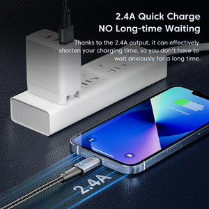 <span class=keywords><strong>Cable</strong></span> de Carga Rápida Toocki 2.4A, Carga Segura Inteligente, Transmisión de Datos de 480 Mbps y Diseño Resistente a la Flexión para Carga Rápida de <span class=keywords><strong>Apple</strong></span> - Product Image 5