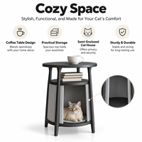 Table d'appoint moderne pour chat avec maisonnette cachée 2-en-1, mobilier pour animaux de compagnie, lit pour chat d'intérieur, vente en gros OEM