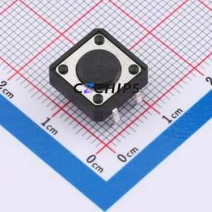 ZX-QC1212-4.5CJ Tactile Switch Through hole Component THT,12x12mm Switch Single Pole Single Throw Round Button 2.6N Through Hole - Product Image 1